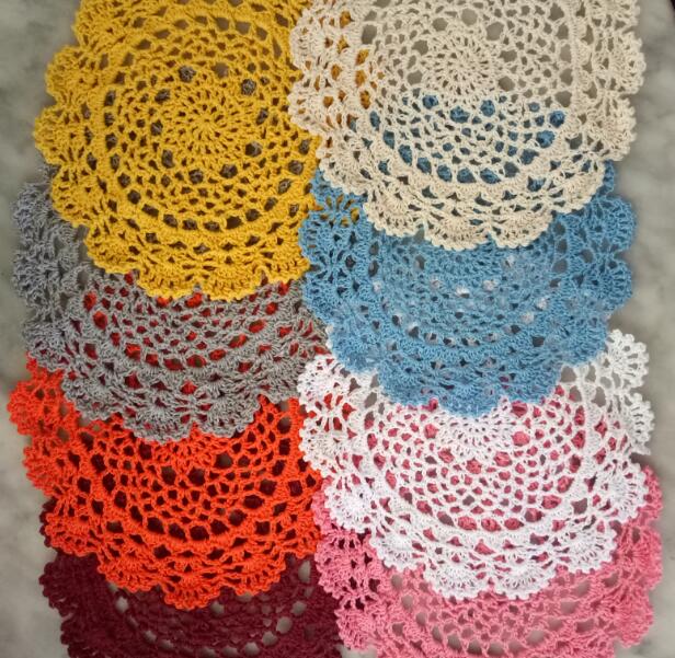 lace cotton placemat cup dining coaster mug kitchen Christmas table place mat cloth Crochet tea coffee doily felt pad