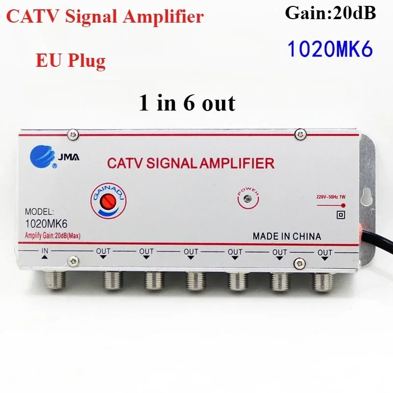 AC 220V Kabel TV Splitter Verstärker 20dB Digitale CATV Antenne Signal Booster Hause Tv Ausrüstungen 45Mhz bis 860MHz EU Stecker: Blau