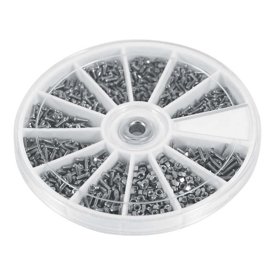 Kit Assortimento Viti E Dadi Miniatura 600 Pezzi - M1 M1.2 M1.4 Per Elettronica