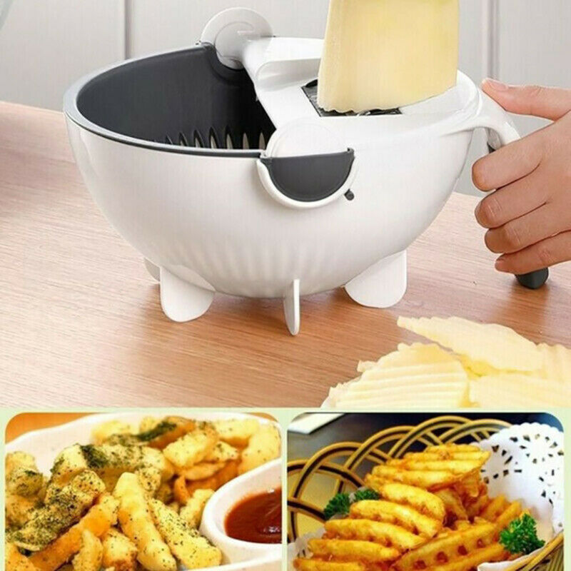 Coupe-légumes rotatif multifonction 9 en 1, trancheur manuel de cuisine, râpe à légumes et pommes de terre, Kit d'outils de cuisine