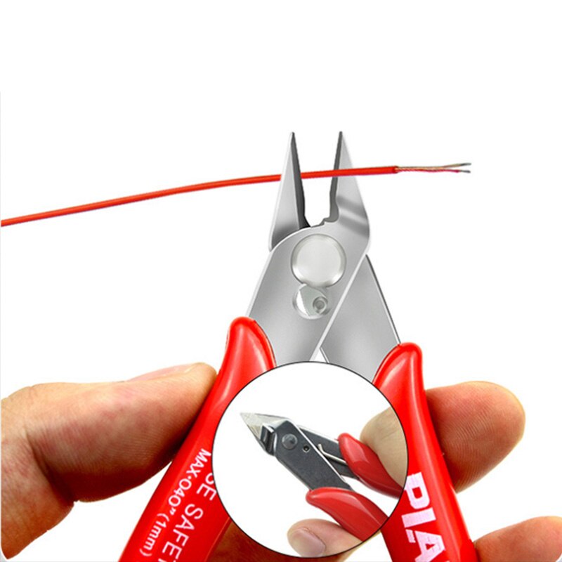 170 Stainless Steel Cutting Pliers Practical Wire and Cable Cutting Flat-nose Pliers DIY Trimmer Bevel Cutter Red hand tool