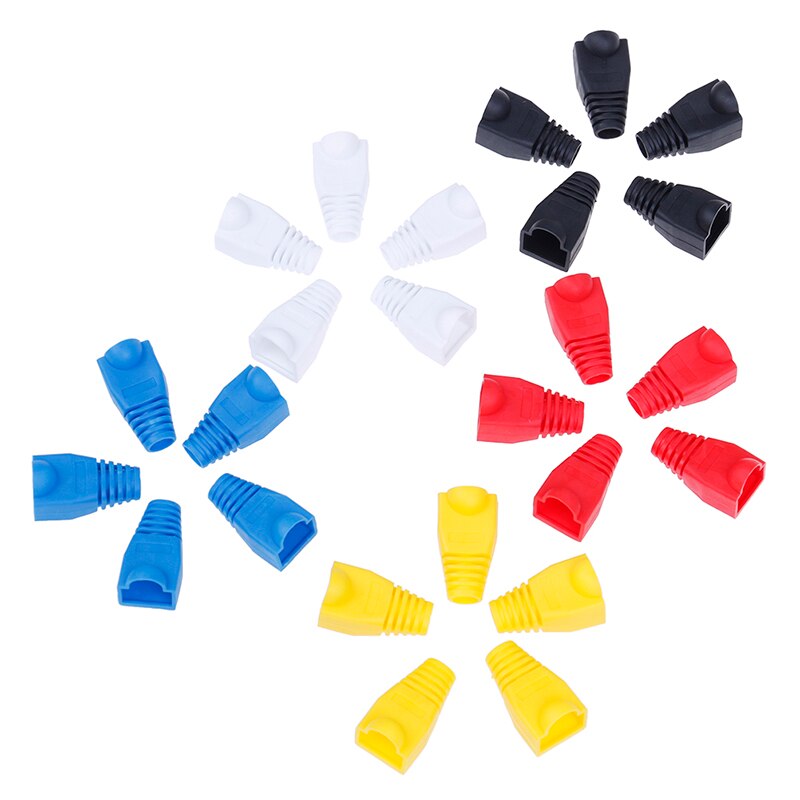 20pcs/lot Rj-45 Adapter Cap Rj45 Cat5 Cat6 Cover Cap Socket Boots Cap Head Protect Plastic 5 Colors