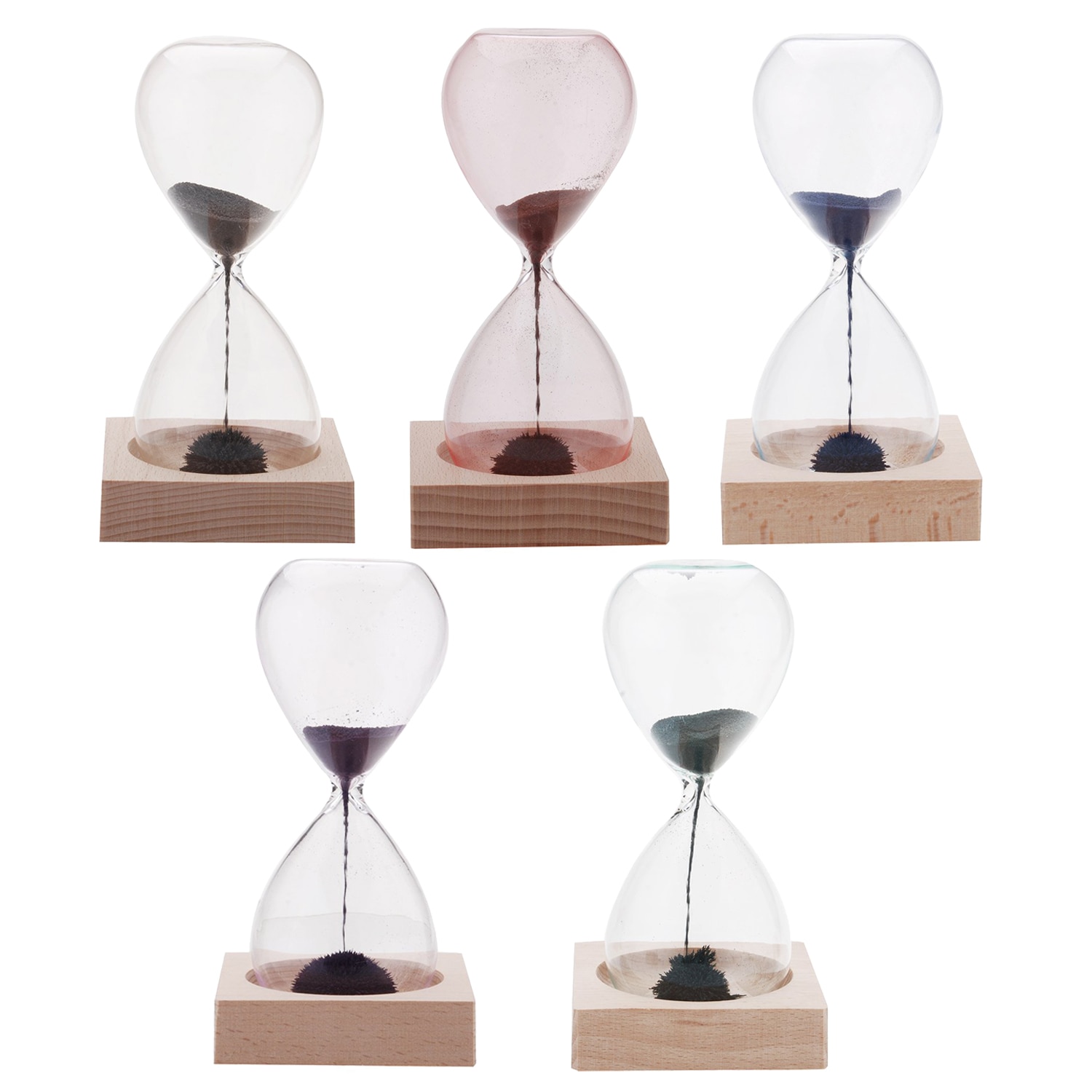1pcs net Hourglass Awaglass Hand-blown Sand Timer Desktop Decoration netic Hourglass Black: Default Title