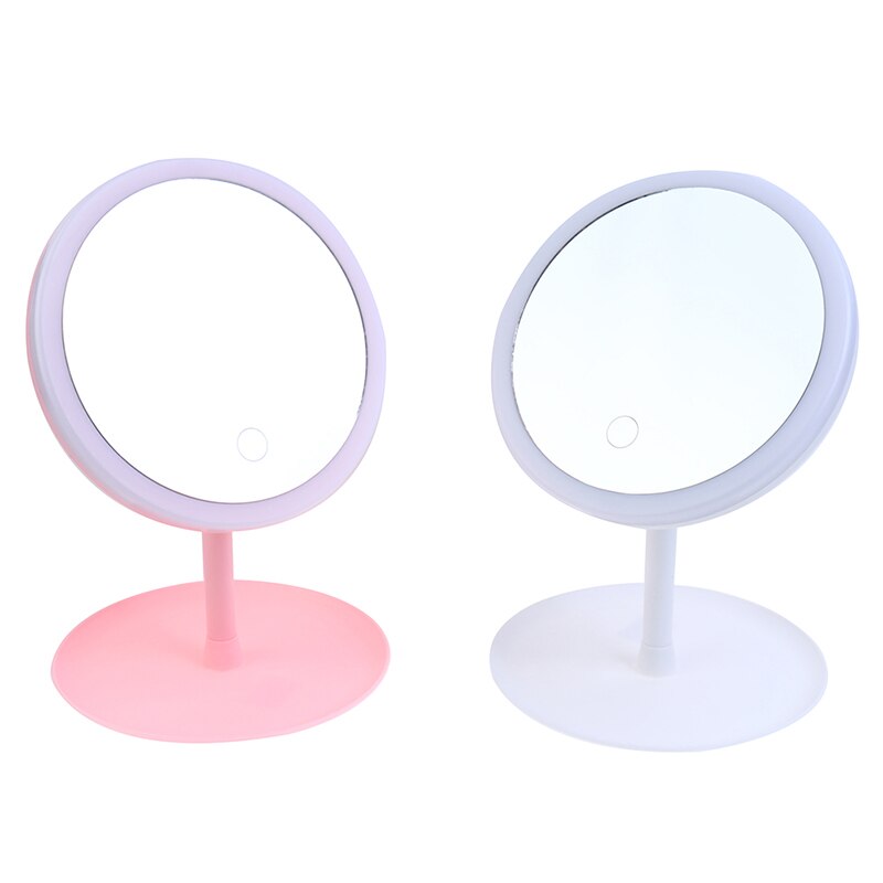 Desk Ring Light Mirror Led Smart Touch Control Lighted Makeup Vanity Stand Up Led Vanity Mirror USB Use Makeup Mirror