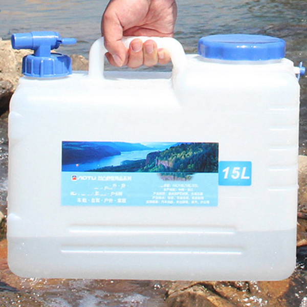 Outdoor Camping Reizen Auto Water Emmer Water Carrier Bus Met Water-Tap &amp; Lekvrije Deksel 15L