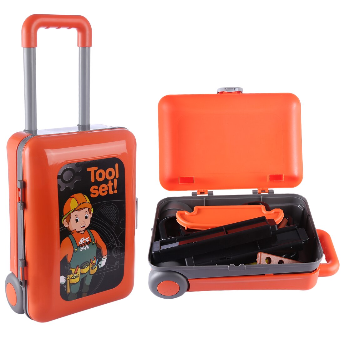 Kinderen reparatie gereedschap speelgoed set buikspieroefeningen workshop speelset kinderen ouders interactief educatief speelgoed voor kinderen - oranje