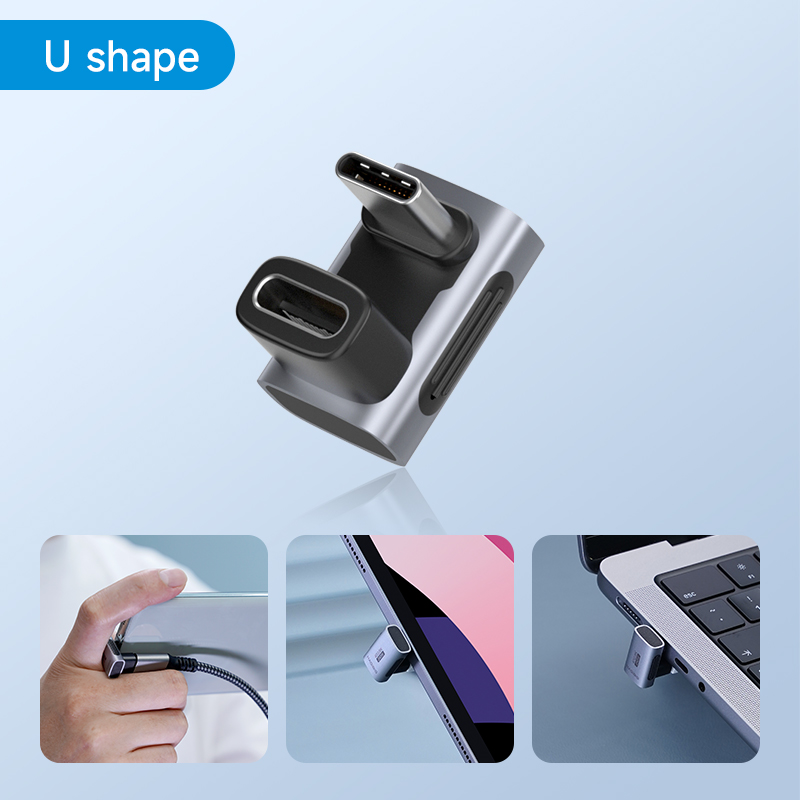 Hagibis 240W Adapter USB C do C 40Gbps 8K 60Hz 90 Degree Converter Adapter USB4 do tabletu Thunderbolt 4/3 MacBook iPhone 16 Pro: WHITE