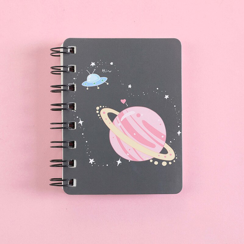 Mini Planet Loose-leaf Hand Book Notebook Diary blank Notebooks Diaries Kawaii Student Notepad Stationery Office School Supplies: Yellow
