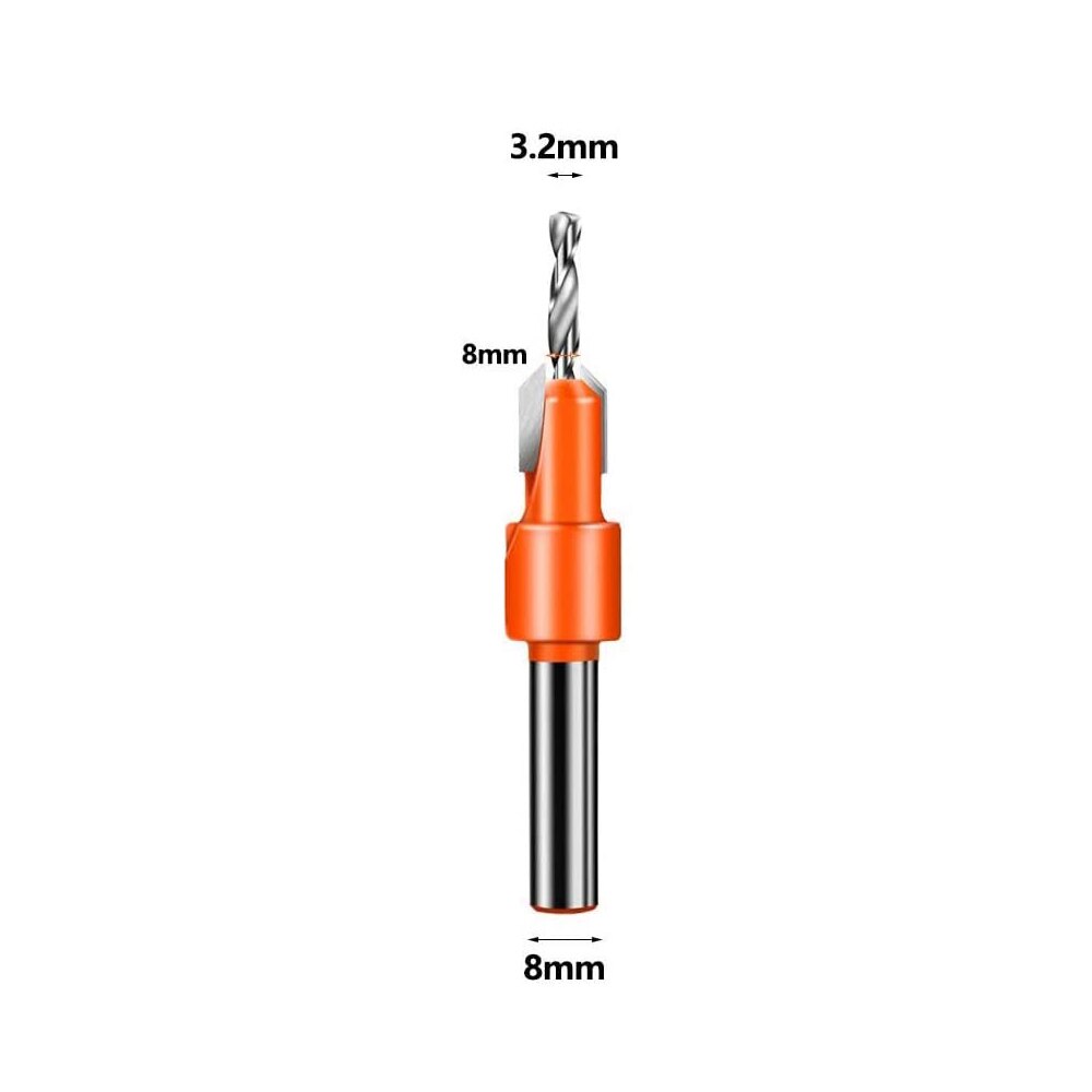 Hout Gat Verzinkboor Boor Set, boor Hout Houtbewerking Boren Voor Hout Schroef Cutter Met Inbussleutel: 3.2x8