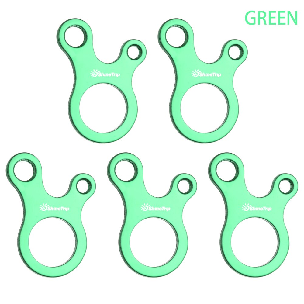 Hebilla de cuerda ajustable para tienda de campaña, Tensor de cuerda de 5 piezas, estilo Caracol, con nudo rápido, para acampar al aire libre y senderismo: green
