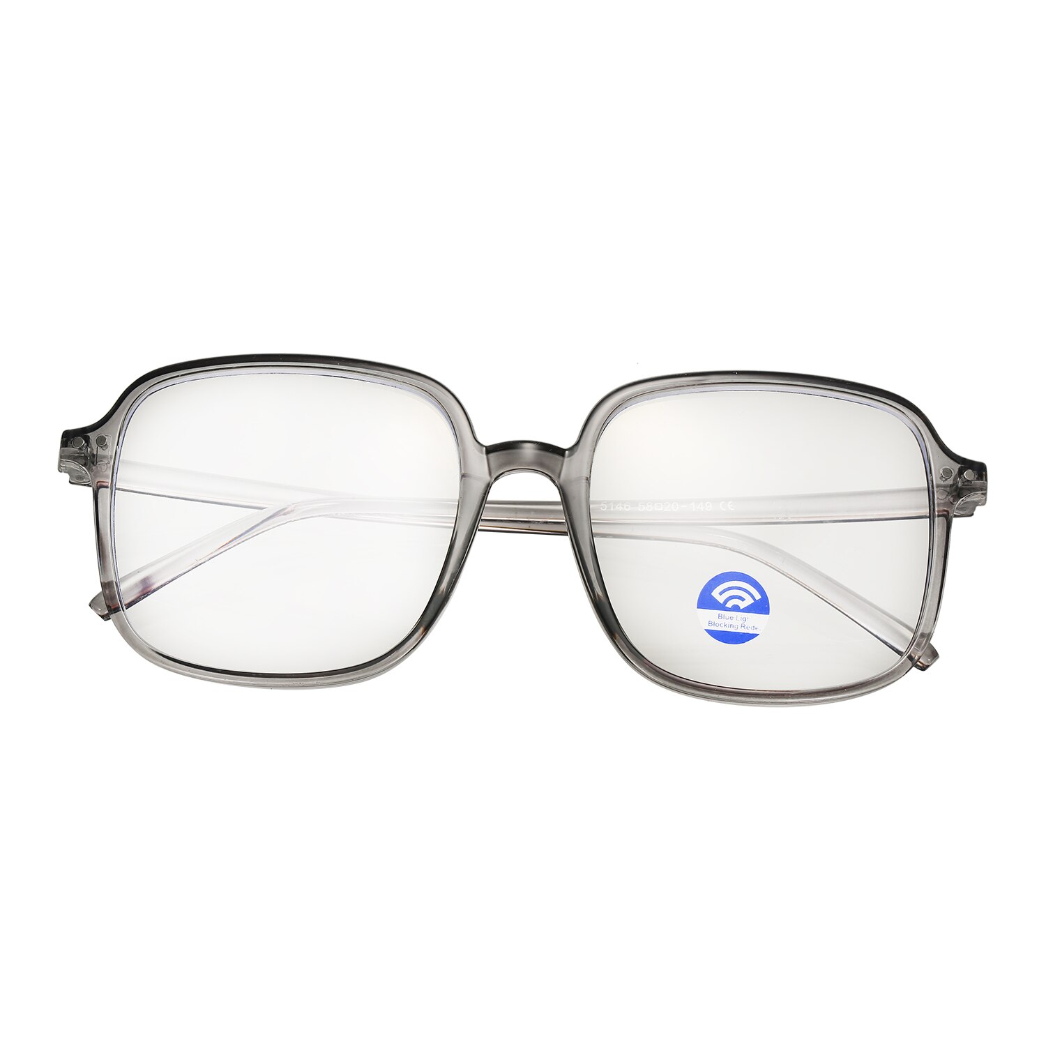 Fleksible briller bærbare læsebriller unisex optiske briller anti-blå lys briller firkantede rammer computerglas: Grå