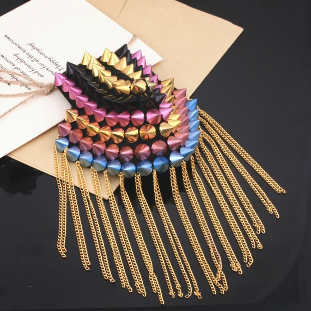 1 Paar Klinknagel Epaulette Broche Punk Stijl Schouder Bling Pak Decoratie Kleding Accessoires voor Mannen Vrouwen: Antiek koper