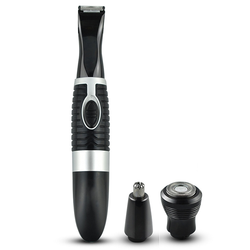 Tondeuse voor kleine gebieden, haar knippen, 3 in- in-1 scheerapparaat, tondeuse voor de neus, tondeuse voor het knippen van haar: Zwart