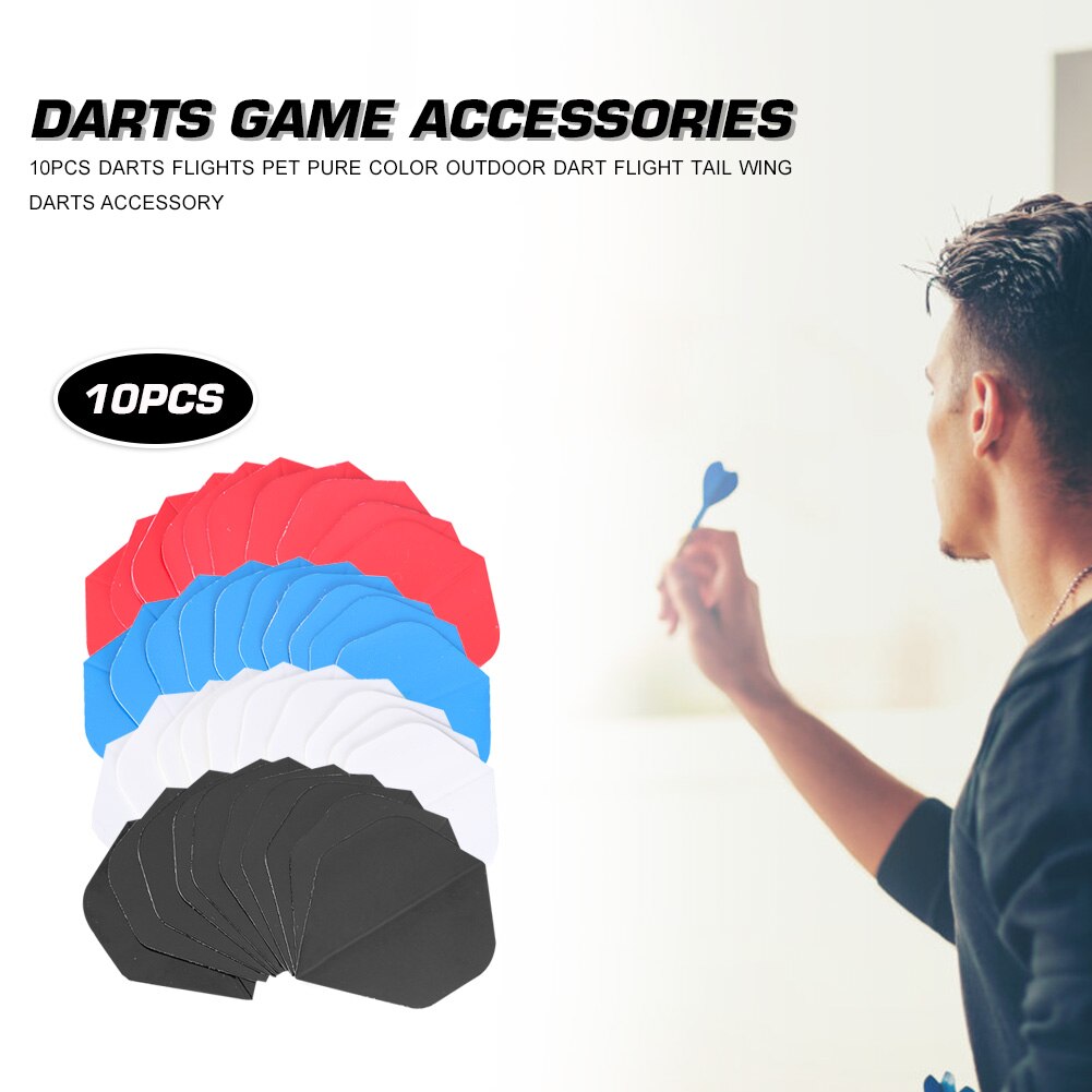 10pcs Darts Flights Hard PET Solid Outdoor Dart Flight Tail Wing Darts Training Game Accessories Entertainment Tools