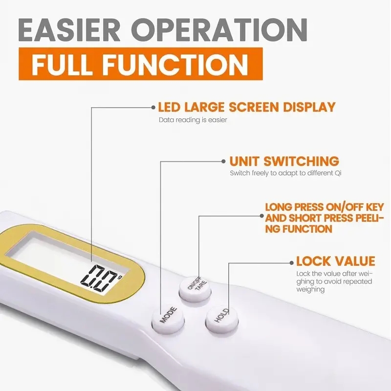 Báscula Digital de cocina, Mini cuchara, báscula electrónica LCD para alimentos, herramienta de cocina de medición de peso de 0,1-500g para hornear café con leche