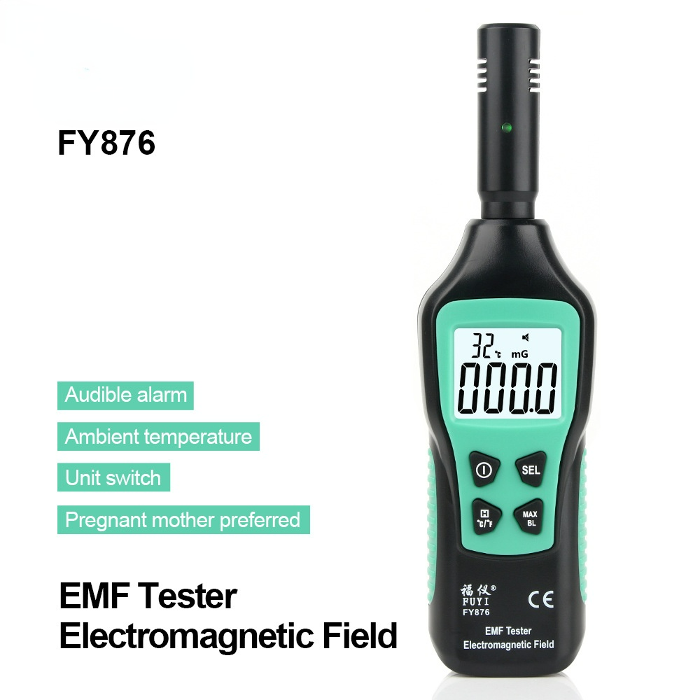 Handheld Electromagnetic Field Radiation Detector Temperature Radiation Tester EMF Meter Dosimeter Detector For Computer Phone