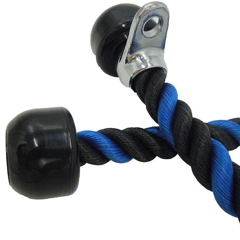 27.5 Inch Kabel Touw Attachment Zwart En Blauw Nylon Gevlochten Tricep Rope Druk Kabel Triceps Pushdown