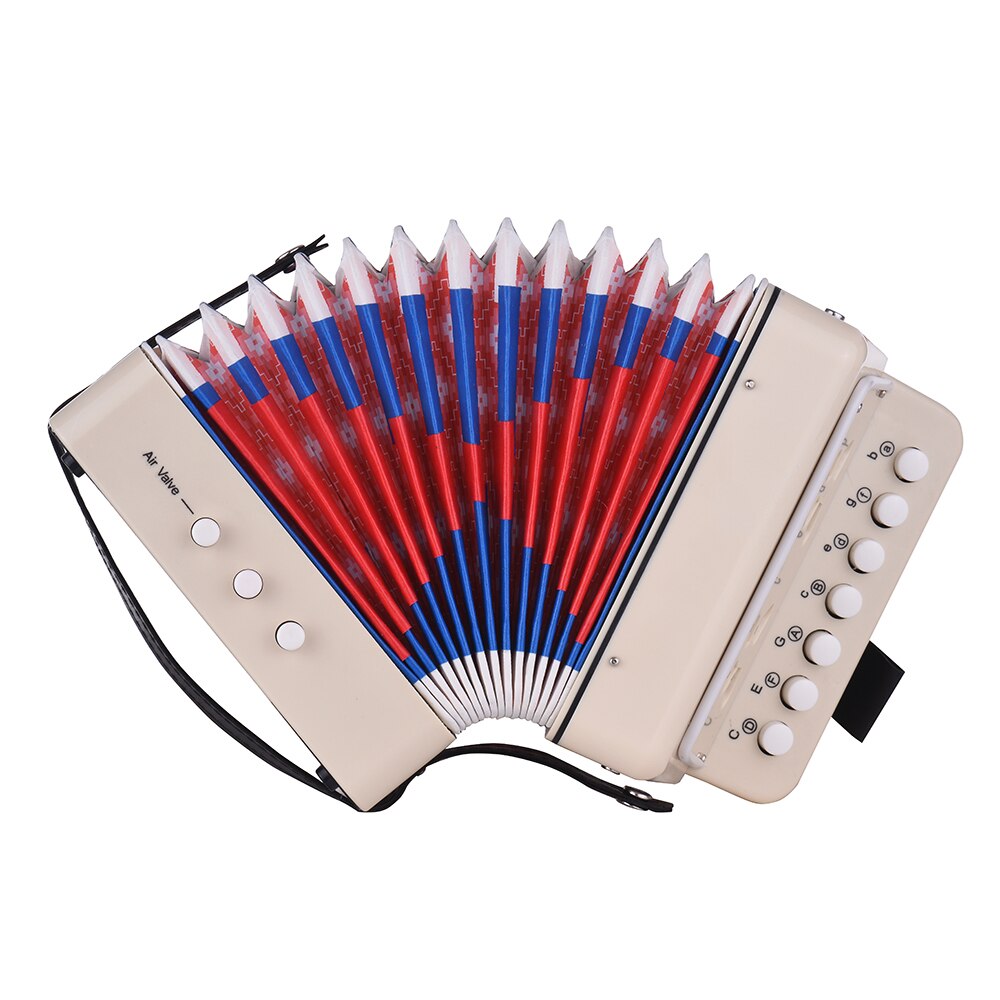 Mini 10- knapper børne harmonika legetøj understøtter bas akkorder 14 noder med renseklud pædagogisk musikinstrument til børn