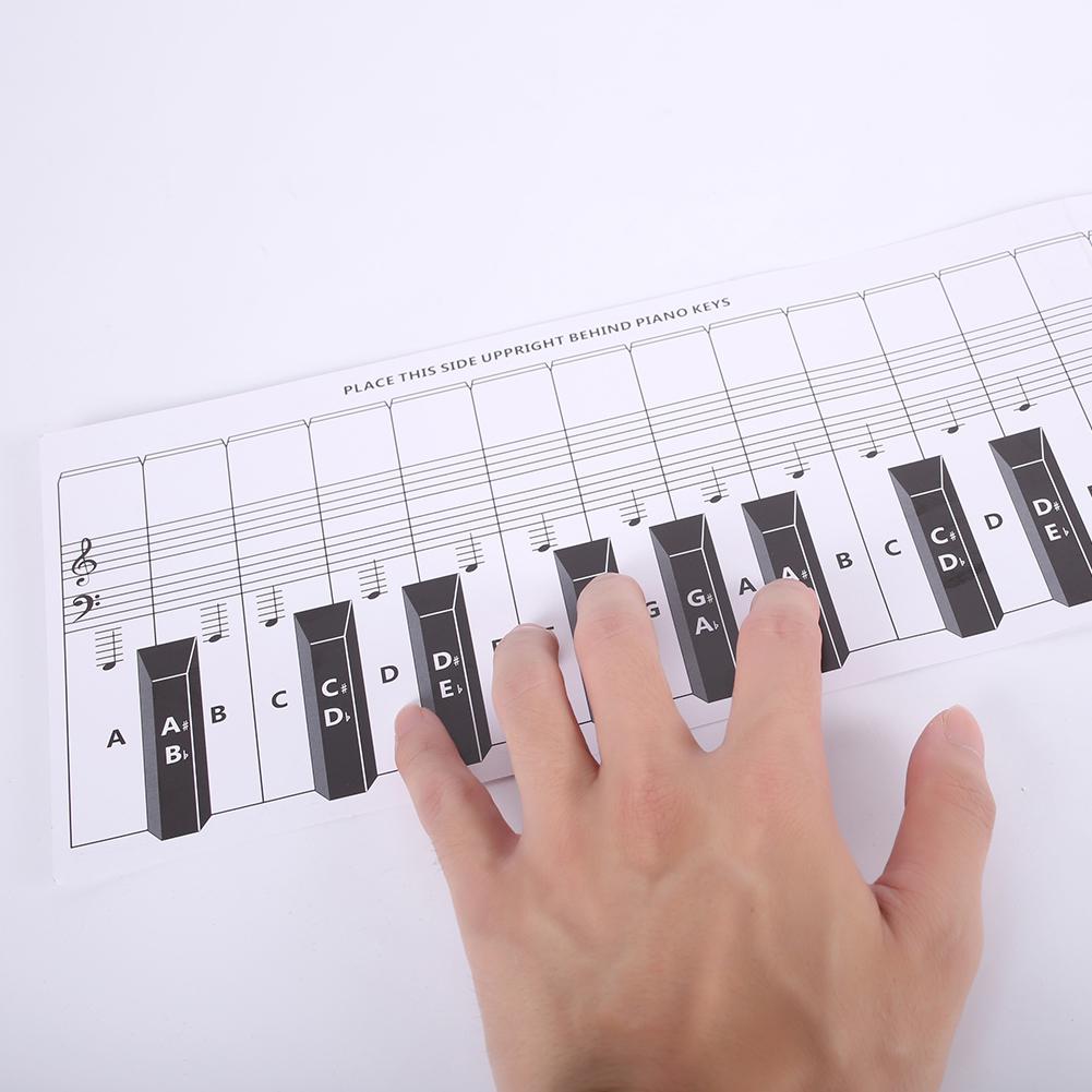 Double Sides Piano Keys Chart Piano Keyboard Exercise Paper Keyboard Training Guide Piano Staff Contrast Drawing Chord Chart
