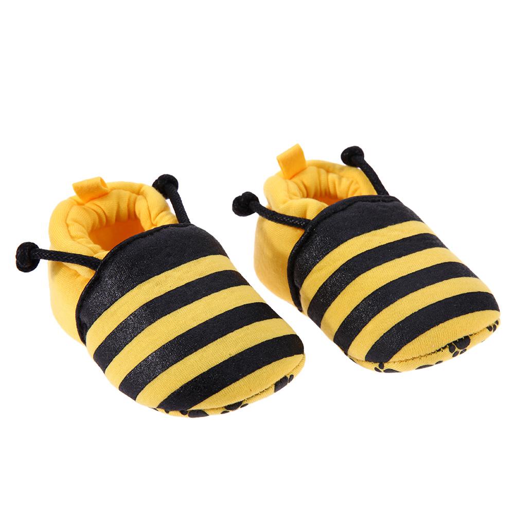 Cartoon Baby Shoes Yellow Bee PatternElastic Band Soft First Walker Shoes for Baby Kids