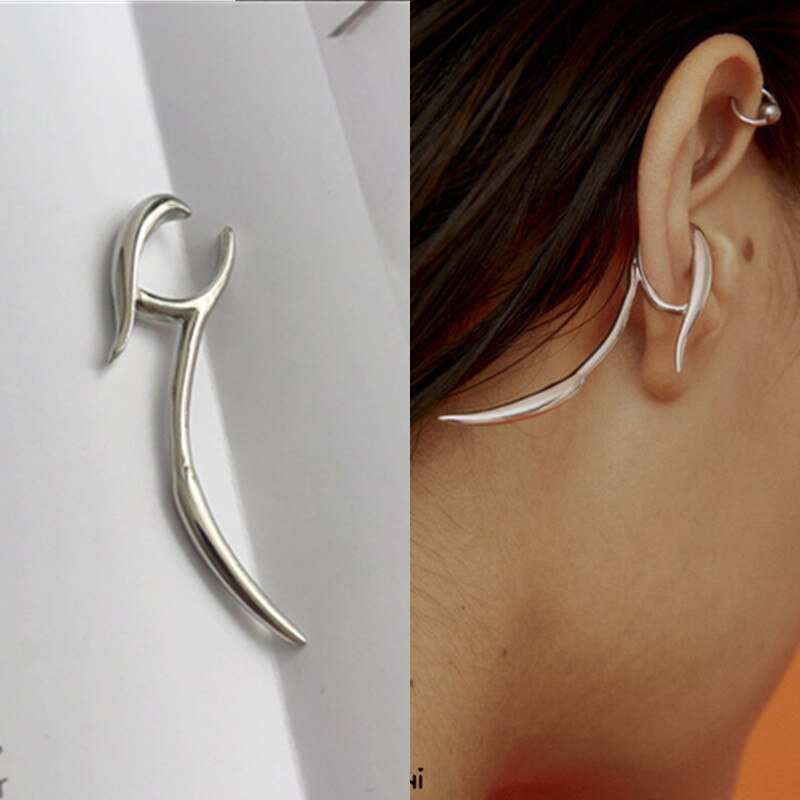 HUANZHI2020 Gold Metal Oor Manchet Oorbellen Zonder Piercing Geometrische Kraakbeen Oorbellen Voor Vrouwen Meisje Sieraden: 13 sliver