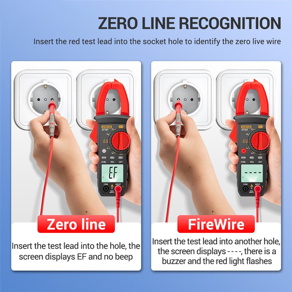ST181 Smart Digital Clamp Meter High-precision Multimeter 400A AC/DC Clamp Meter Digital Display Backlight Clamp Meter