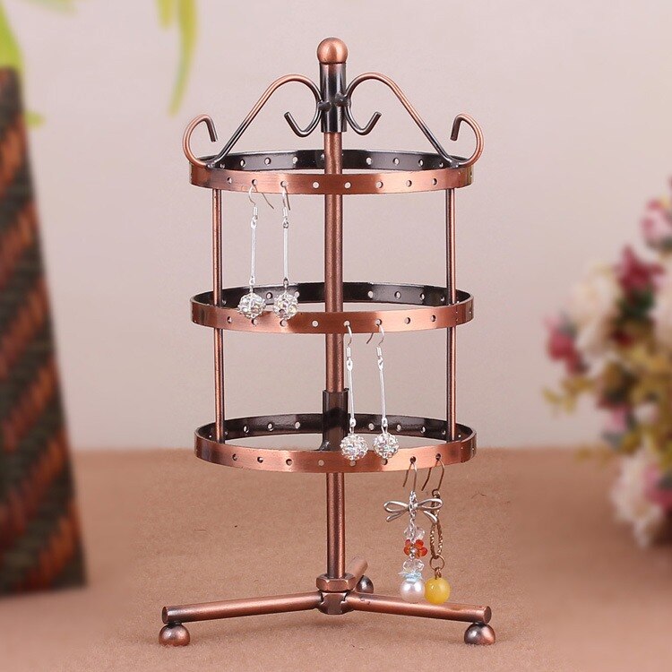 72 gaten Roterende 3 layer Ronde Oorbel Rack Sieraden Display Rack Accessoires Sieraden Opslag Stand Display Rack Torens