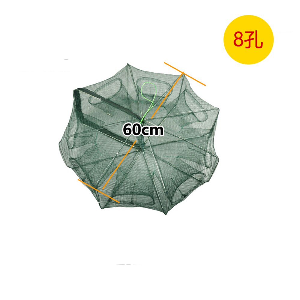 6/8/10/12/16 Hole Fishing Net/Fishing Gear/Cage Foldable Crayfish Catcher Casting/Fishnet Crab/Crayfish/Shrimp/Smelting/Eel Trap: 6 holes 60cm