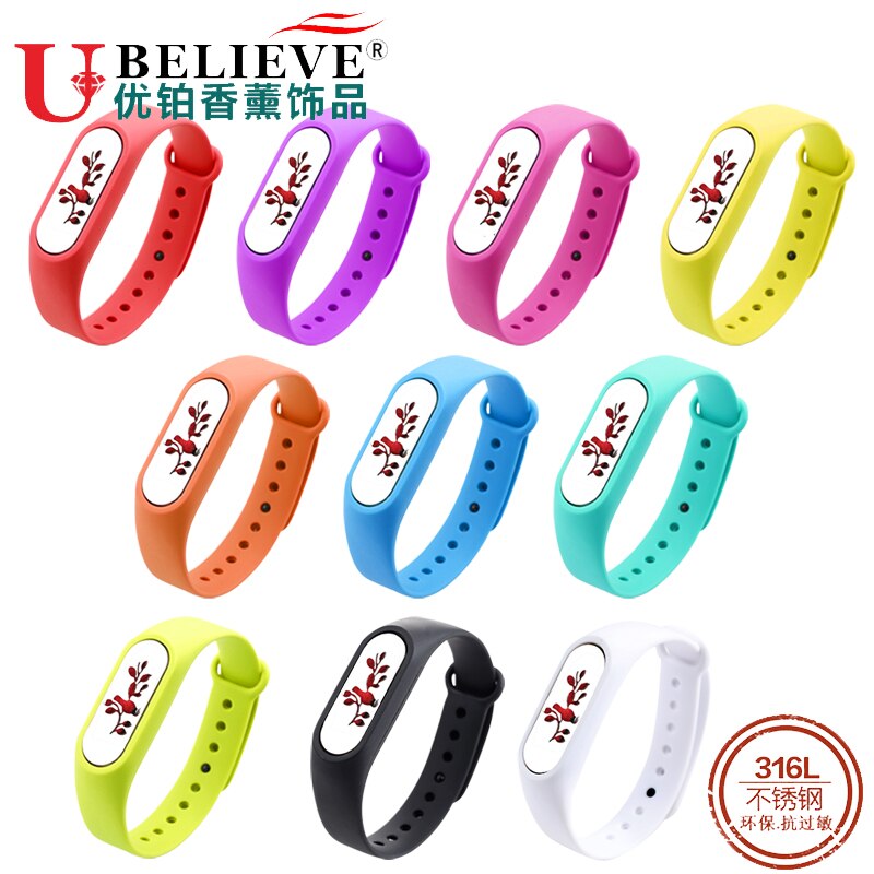 Ubelieve Bambini In Acciaio Inox Regolabile Olio Essenziale Del Braccialetto Dei Bambini del Silicone Degli Uomini Donne Diffusore Locket Braccialetti di Silicone