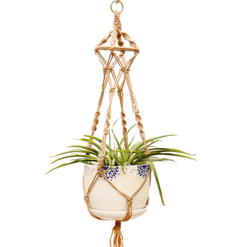 1pc linne rep växter blommor kruka hängande korghållare nät bonsai växthängare hem trädgård balkong dekoration