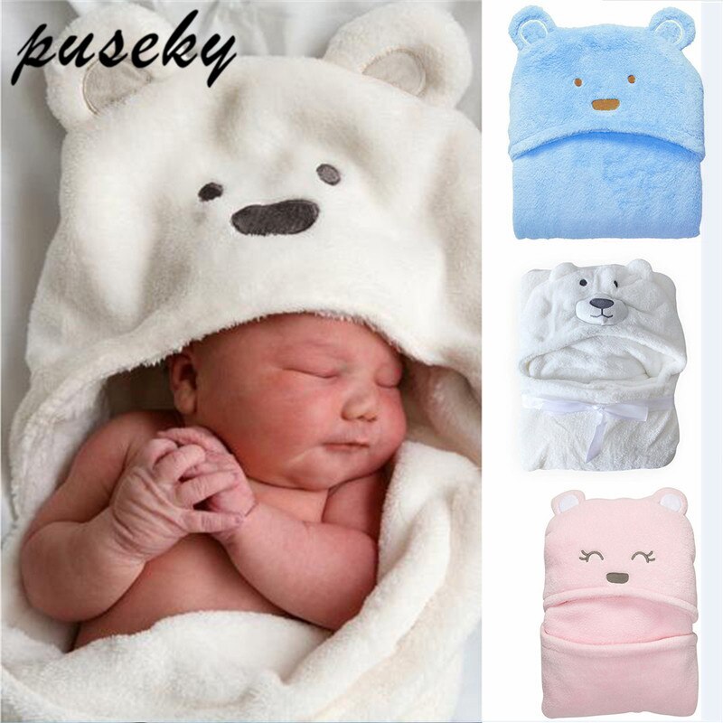 Sødt dyr form baby hætte badekåbe badehåndklæde baby fleece modtager tæppe neonatal hold at være børn børn spædbarn badning