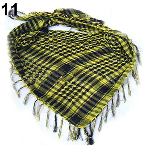 Unisex sjaal lichtgewicht geruit kwastje arabische woestijn shemagh keffiyeh sjaal wikkel pashmina geruit patroon groot warm keeper herfst: Geel