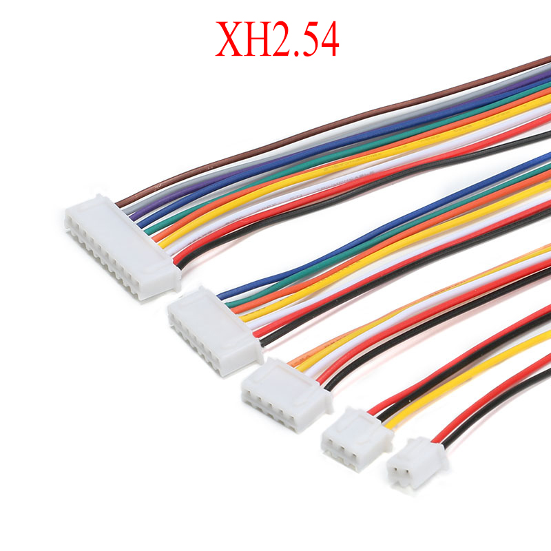 Connecteur de fil à double tête câble de plomb électronique même côté JST XH 2.54mm prise mâle, rallonge électrique 10 cm 20cm 10 pièces