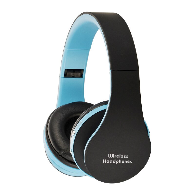 Headfone Casque Audio Bluetooth Headset Big Earphone Cordless Wireless Headphone for Computer PC Head Phone iPhone With Mic Aptx: black blue