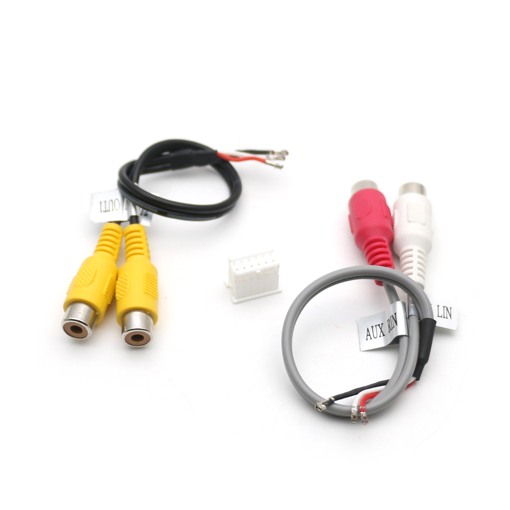 Universal DIY 4 6 8 10 12 Pin RCA Audio Video Wire Harness Camera AUX AV IN Out Cable Adapter Wiring Connector Android Car Radio