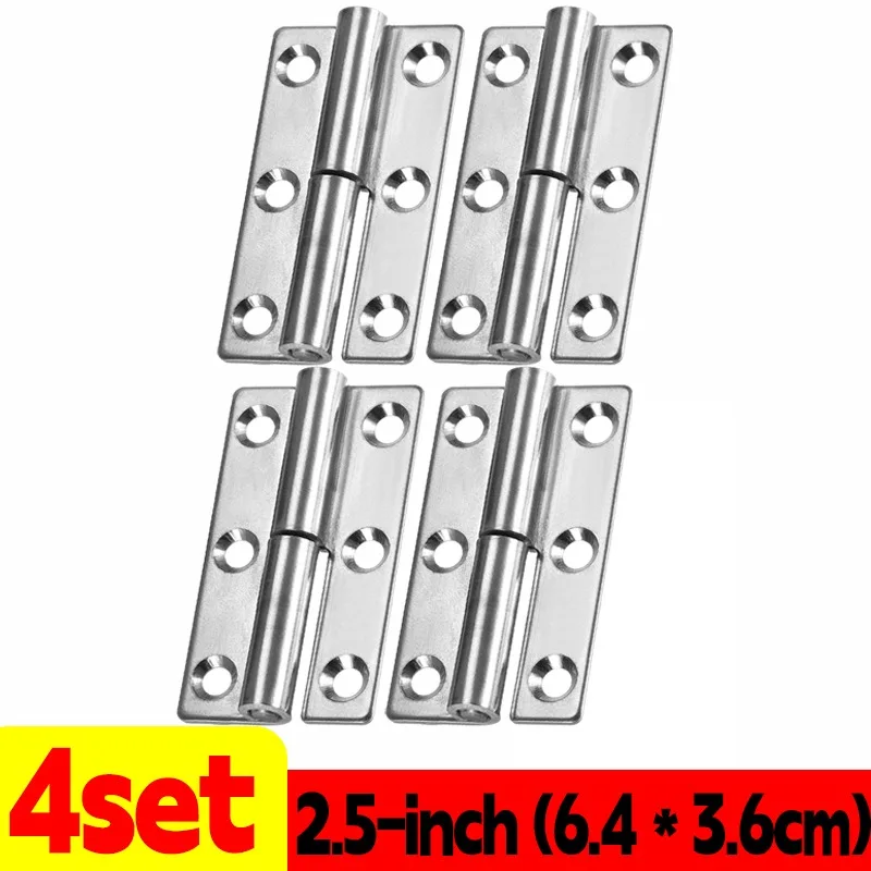 1-10Pcs Detachable Hinge Slip Joint Flag Lift Off Stainless Steel Removable Swing Hinge for Home Cabinets Wardrobes and Doors: Chrome
