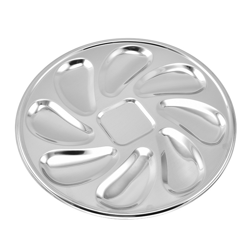 Stainless Steel Oysters Dinner Plate Slots Clam Oyster Serving Grilling Pan Restaurant Grill Steel Oyster Plate Oyster Plate