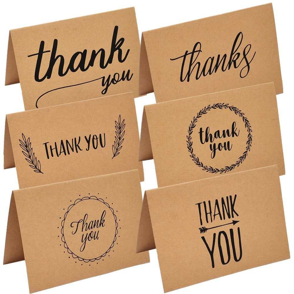 10Pcs Kraft Paper Thank You Card Large 4x6'' Business Note Cards Perfect For Graduation Baby Shower Wedding Greeting Cards