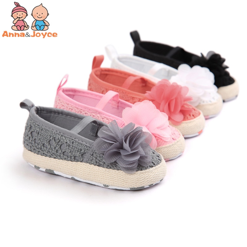 Baby pige sommer hul strik blød sål walking ballet kjole mary jane babe vugge sko