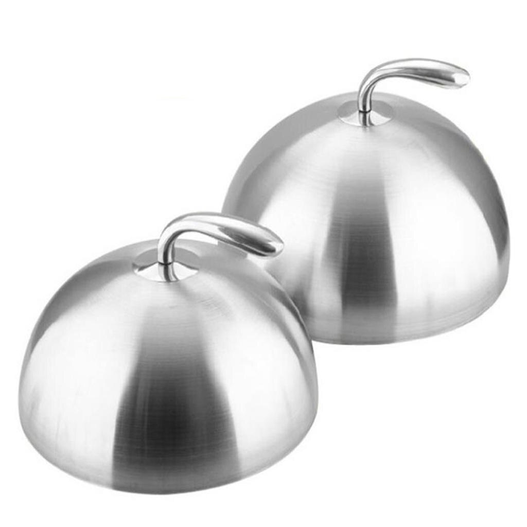 Stainless Steel Cloche Food Cover Dome Serving Plate Dish Dining Dinner