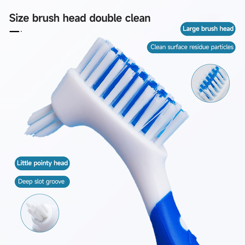 1/2Pcs Denture Brushes with Double Sided Denture Cleaning Brush Heads for Denture Care Multi-Layered Bristles