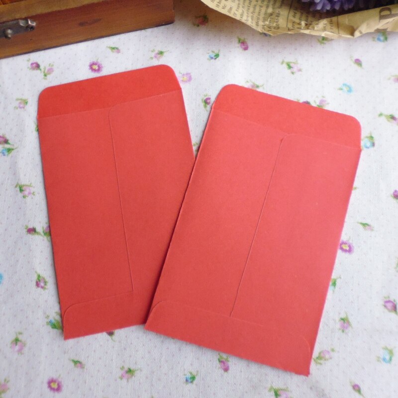 20pcs Red Retro Blank Paper Envelopes Invitation Envelope Card Stationery for Party Favor Paper Bag 7x10cm+1.5cm