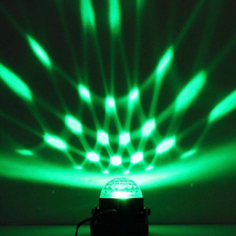 Diskolys roterende kugellamper rgb led scenelys fordisco fest barchristmas hjem ktv xmas bryllup + fjernbetjening