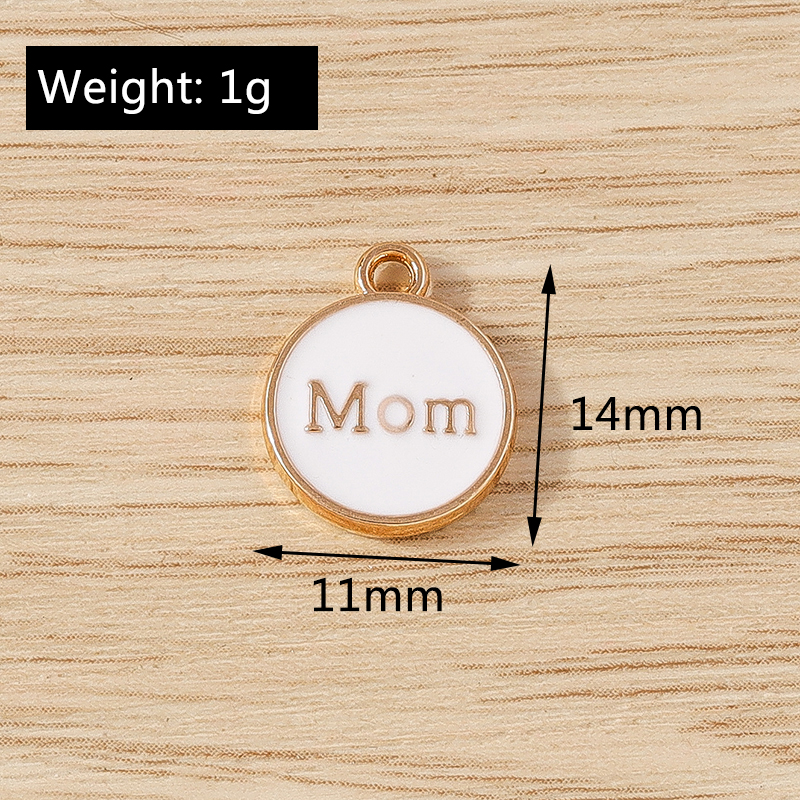 10 Uds. De colgantes con letras esmaltadas de colores para mamá, 11x14mm, para hacer joyas, pendientes, collares, pulseras, suministros para manualidades DIY