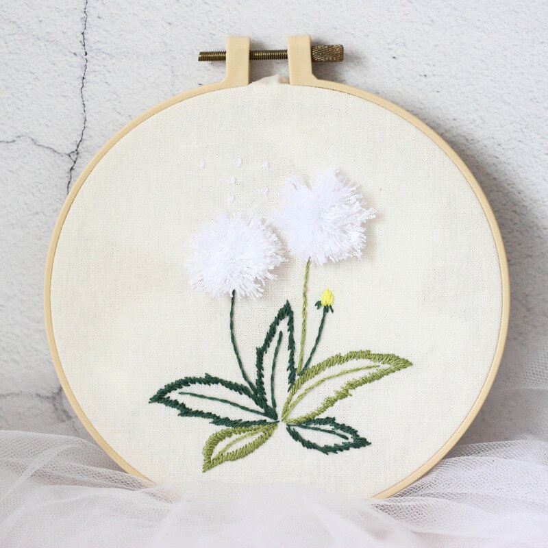 Single Flower Lucky Flower Embroidery Kit DIY Needlework Houseplant Pattern Needlecraft for Beginner Cross Stitch(Without Hoop): L