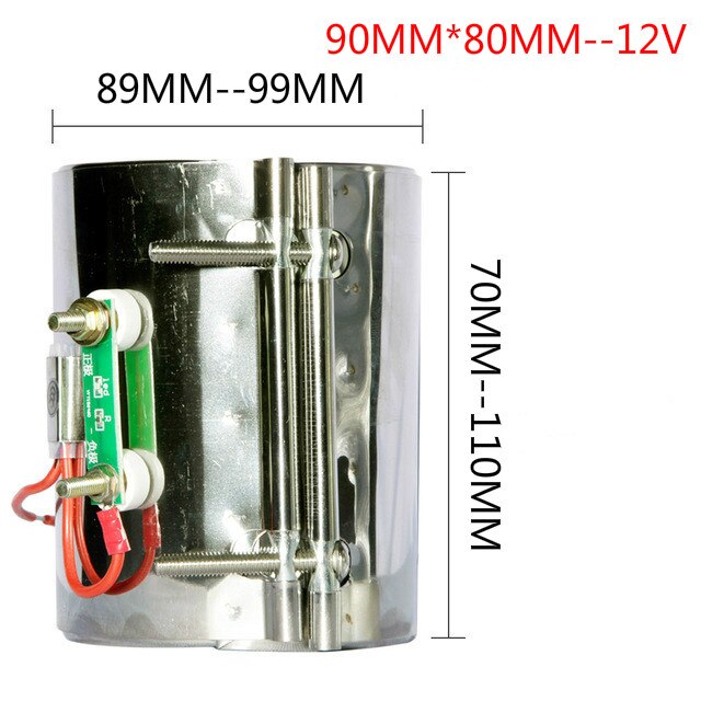 Fdik 12v elvarme ringvarmer til bil dieselpumpe oliefilter luft parkeringsvarmer webasto lastbil bus campingvogn båd: 90mm-80mm--12v