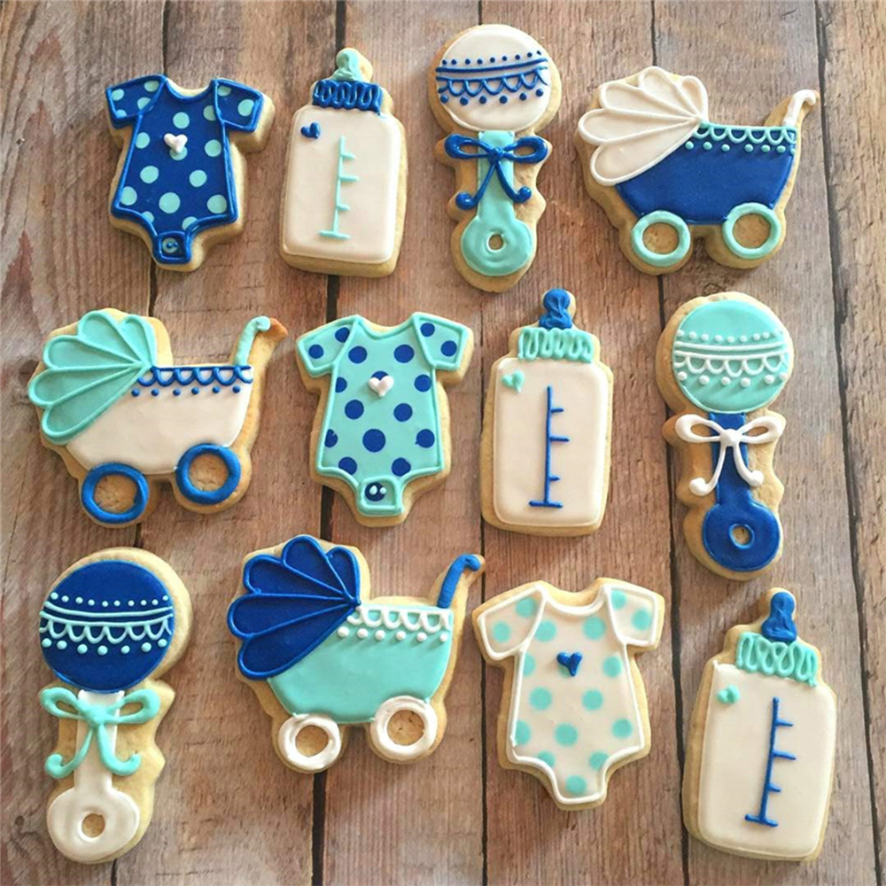 KENIAO grzechotka foremka robić wykrawania ciasteczek na niemowlę prysznic & urodziny Herbatnik/kremówka/ciasto/kanapki nóż-stal nierdzewna