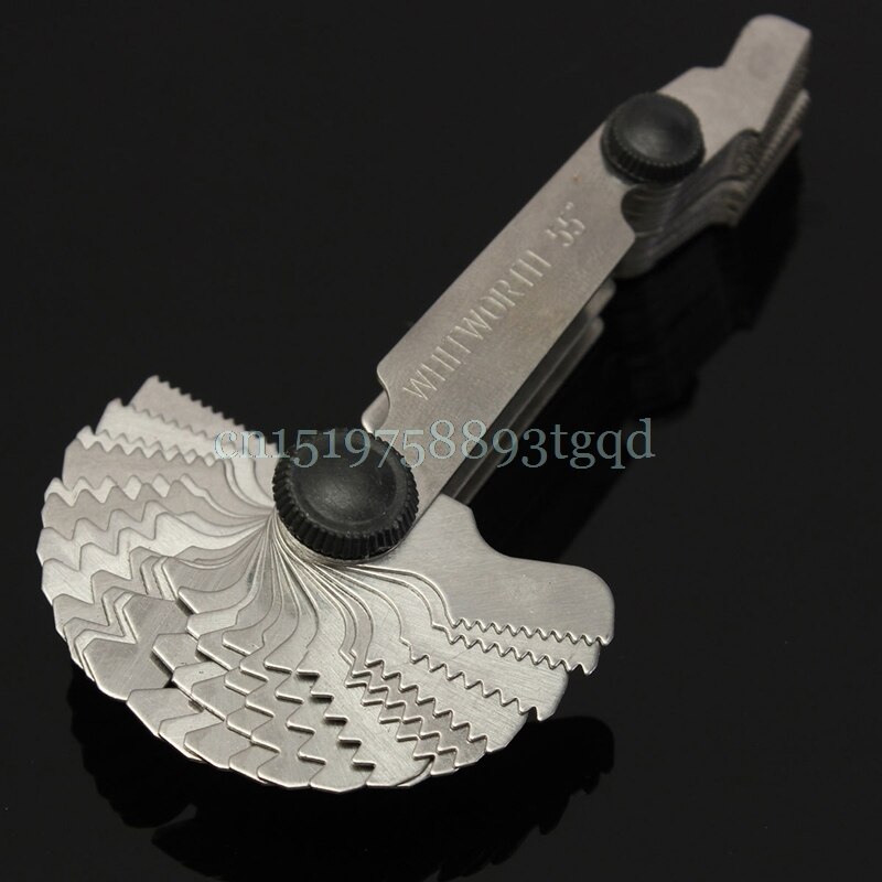 52Pcs Steel Thread Measuring Gage Metric Whitworth Screw Pitch Gauge 60 Degree