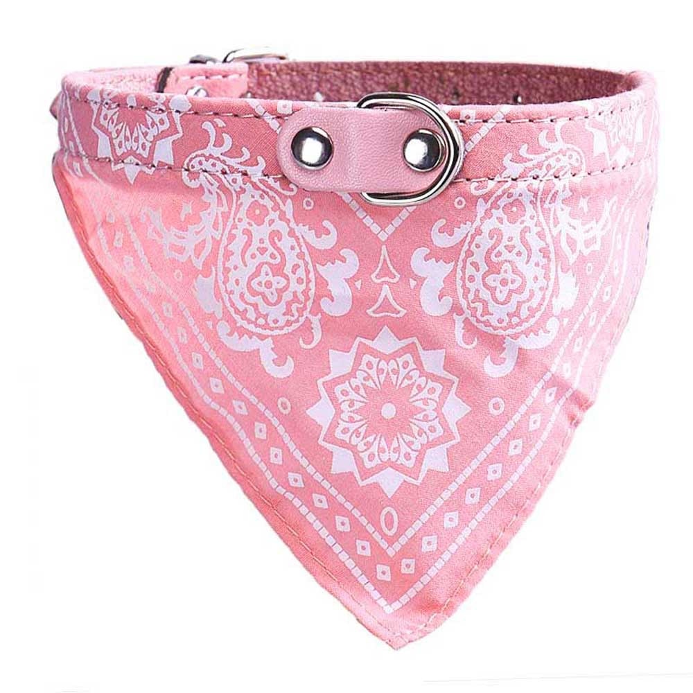 Réglable chien chiot chat cou écharpe Bandana collier foulard pour chien perro chien dla psa hond honden cani psy # #: Pink