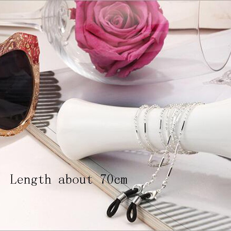 Abalorio de cordón para gafas de color negro, dorado y plateado, cadena de , correa para gafas, cordones informales, accesorios para gafas